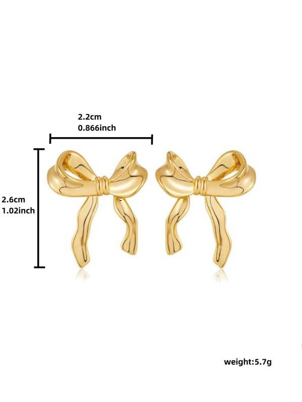 Simple Bow Decor Stud Earrings, 1 Pair Fashionable Jewelry for Women & Girls for Party, Daily Clothing Decor, Trendy All-match & Exquisite Jewelry for Birthday Gift