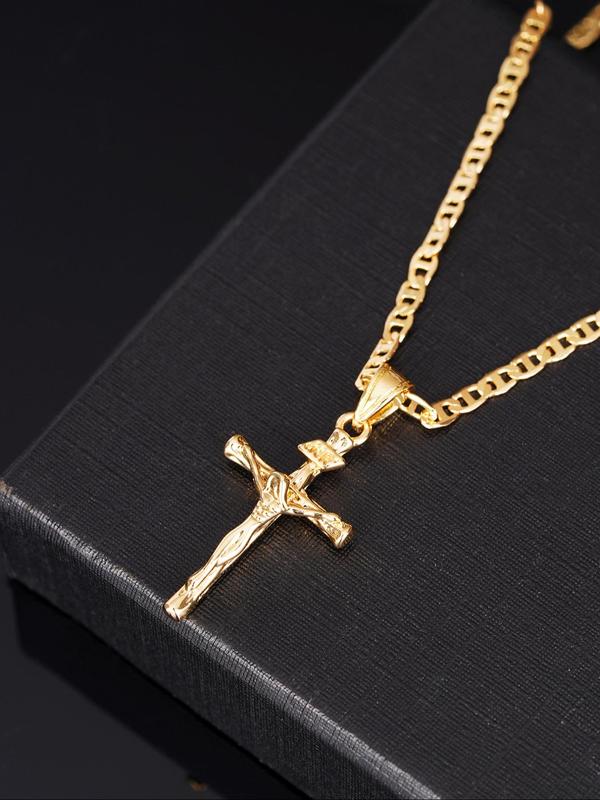 Women's Elegant Cross Pendant Necklace, Fashion Jewelry for Party, Daily Clothing Decor, Trendy All-match & Exquisite Jewelry for Birthday Gift