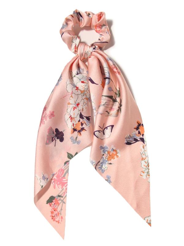 4pcs Gorgeous Floral Print Scrunchie Scarf, Elegant Trendy Ponytail Holder, Fashion Hair Accessories for Women & Girls