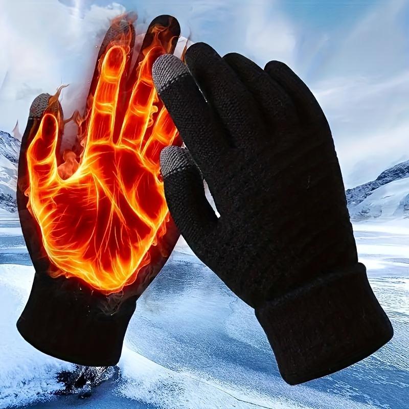 Women's Winter Warm Touchscreen Gloves Warm Fleece Lined Knit Gloves Elastic Cuff Winter Texting Gloves