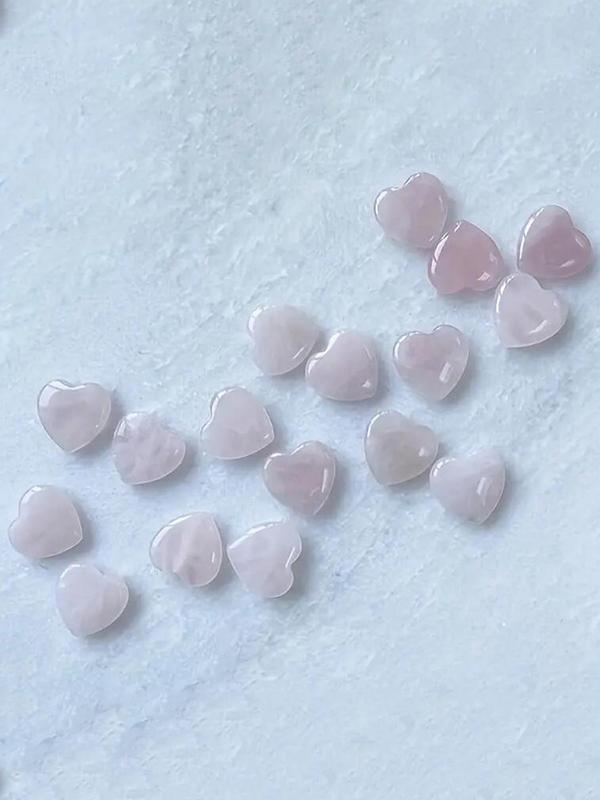 Rose Quartz Crystal Marble Pattern Quartz Heart Charm, Cute Heart Shaped Crystal Pocket Hug, Little Gifts for Women & Girls