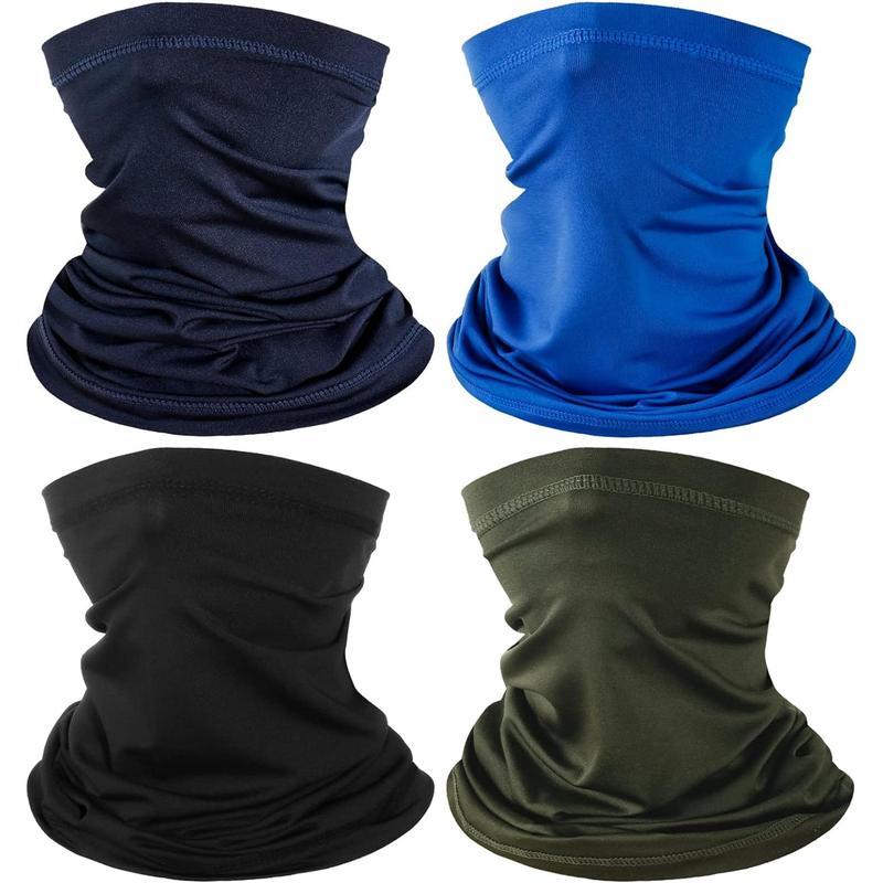 4 Pack Neck Gaiter Face Mask Scarf Masks Bandanas Breathable Outdoor Headwear Balaclavas Cover for Men Women