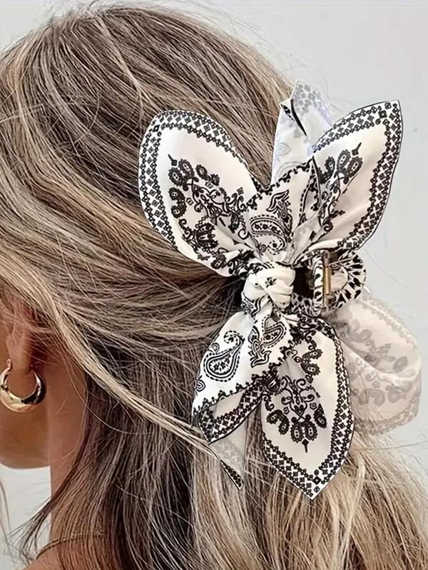 Women's Elegant Paisley Bowknot Design Hair Claw Clip, Vintage Trendy Hair Claw Clip, Fashionable All-match Fall Hair Accessories for Women & Girls for Back to School, Fall Outfits, Fall Freshness