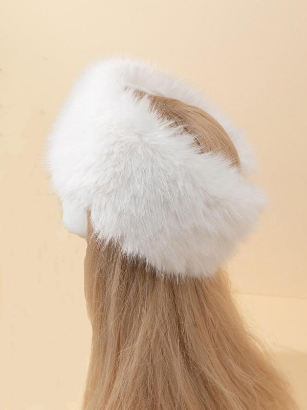 Solid Color Empty Top Plush Hat, Casual Warm Ear Protection Hat for Fall & Winter, Fashion Accessories for Women & Girls