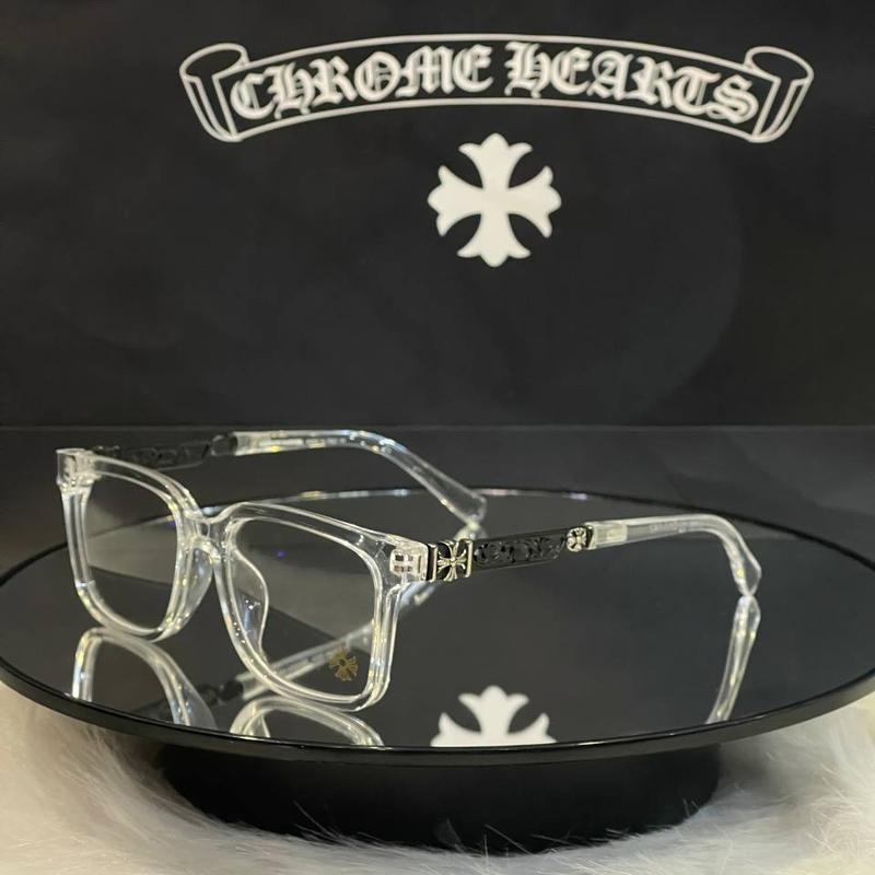 Trendy Chrome Hearts Glasses Frames Black-Silver Glasses Frames with Gift Box and Cloth ,Chrome Hearts Embellished Eyeglasses ,Fashionable Unisex Chrome Hearts Eyewear