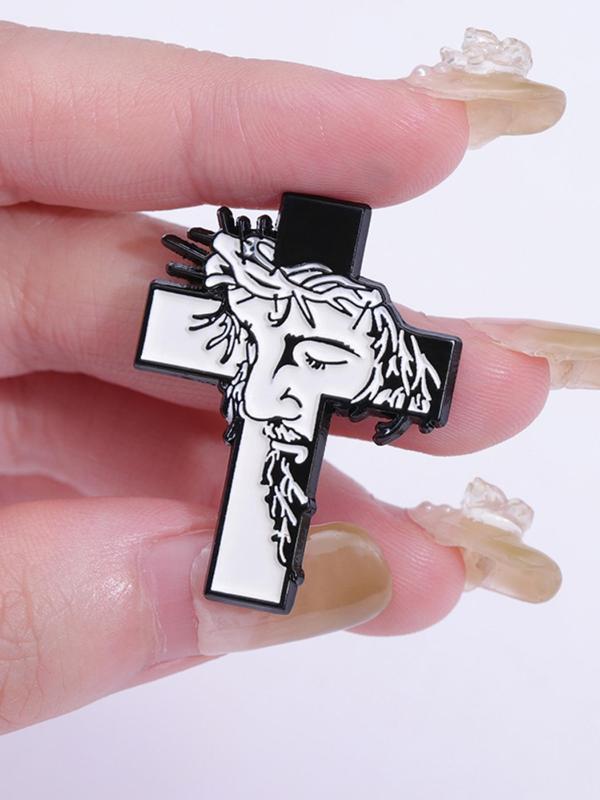 Simple Cross Brooch Pin,  Punk Jewelry for Party, Daily Clothing Decor for Men & Women, Trendy All-match & Exquisite Brooch for Birthday Gift