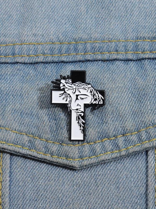 Simple Cross Brooch Pin,  Punk Jewelry for Party, Daily Clothing Decor for Men & Women, Trendy All-match & Exquisite Brooch for Birthday Gift