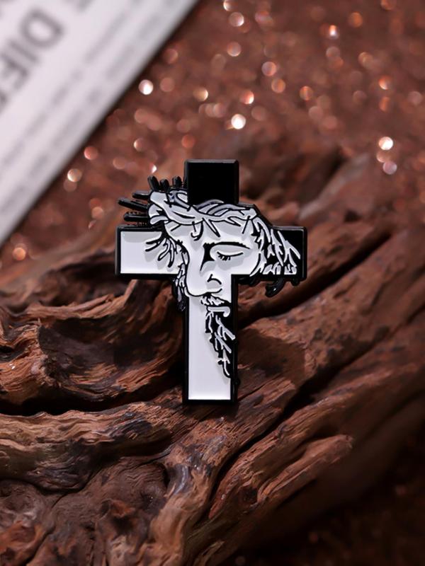 Simple Cross Brooch Pin,  Punk Jewelry for Party, Daily Clothing Decor for Men & Women, Trendy All-match & Exquisite Brooch for Birthday Gift