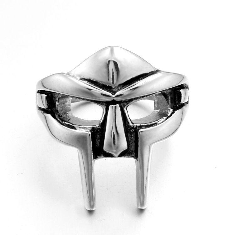 Pharaoh Mask and Superhero Inspired Couple Rings in Stainless Titanium