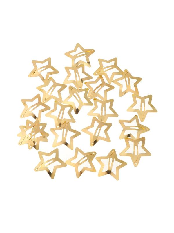 Women's Cute Star Design Hair Clips, Suitable for Most Hairstyles Ideas, Summer & Fall 2024 Casual New Trendy Plain Color Hair Clips, Fashionable Hair Accessories for Y2K Hairstyle Decoration