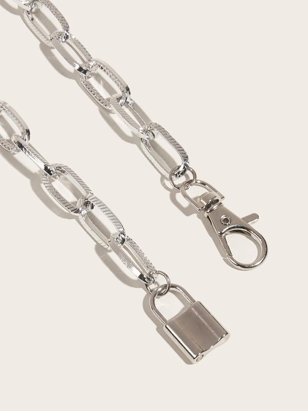 Women's Elegant Chunky Chain Belt with Lock Charm Design, Trendy Casual All-match Belt, Fashionable Waistband For Daily & Party Clothing Decoration