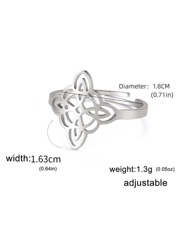 Women's Hollow Out Adjustable Stainless Steel Ring