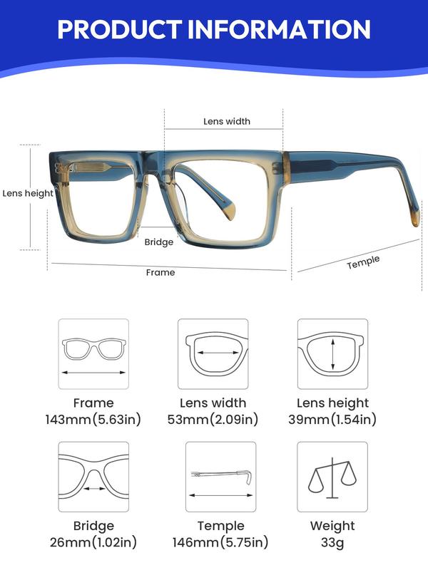 Colorblock Flat Top Eyeglasses, Elegant Fashion Rectangle Frame Eyeglasses for Women & Men, Fashion Eyeglasses for Work, Daily Clothing Decor, for Student Daily Use