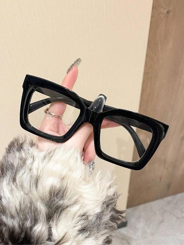 Cute Y2K Style Square Frame Glasses, Fashionable Casual Glasses for Women & Men, Fashion Eyeglasses for Work, Daily Clothing Decor, Perfect for Student Daily Use