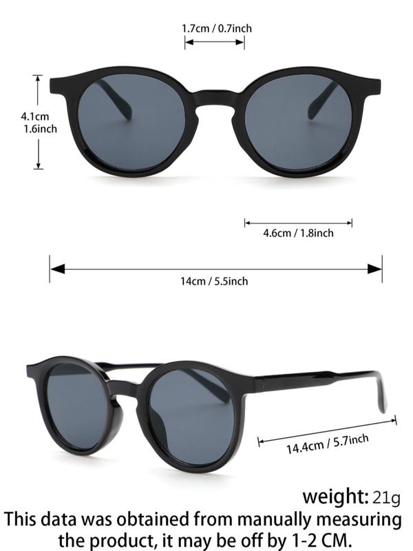 Unisex Street Trend Square & Round Frame Sunglasses (2 Pairs), Trendy Sunglasses for Everyday Use, Fashion Accessories for Outdoor Activities