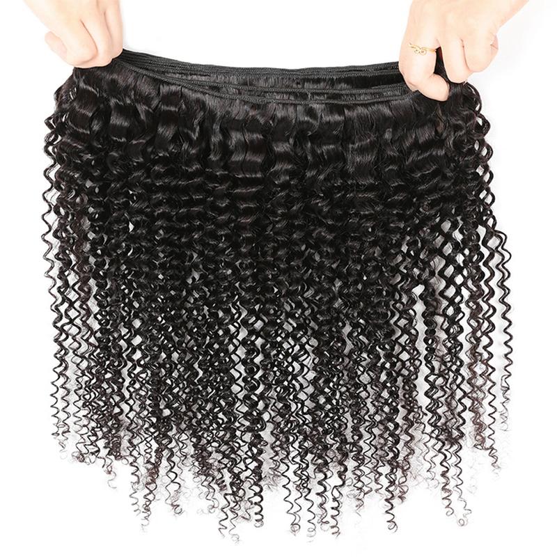 Mongolian Kinky Curly Hair Bundles Human Hair Weave Extensions Raw Hair Bundles for Sew In