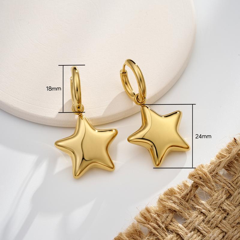 Oufer Stainless Steel Light Weight Water Safe Bubble Star Hand Polish Pendant Necklace  (Empty in side)