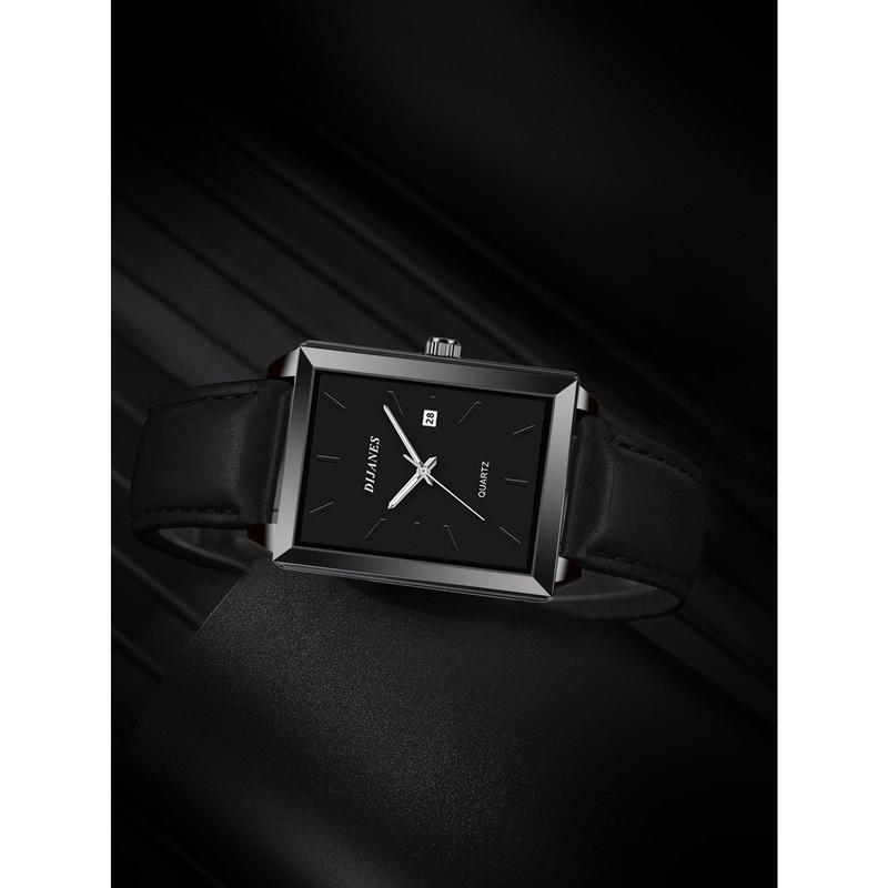 Men Square Pointer Quartz Watch