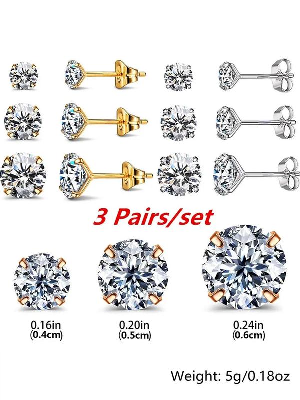 Unisex Elegant Rhinestone Decorated Stud Earrings, 2024 New Style Exquisite Trendy Stud Earrings, Chic Gorgeous Jewelry As Gift for Girlfriend & Boyfriend