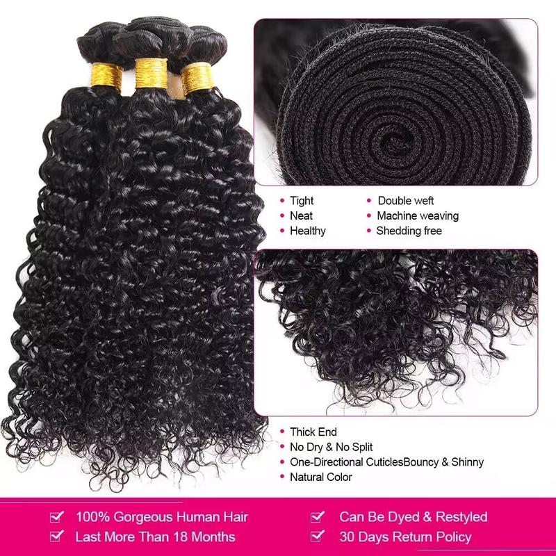 Mongolian Kinky Curly Hair Bundles Human Hair Weave Extensions Raw Hair Bundles for Sew In