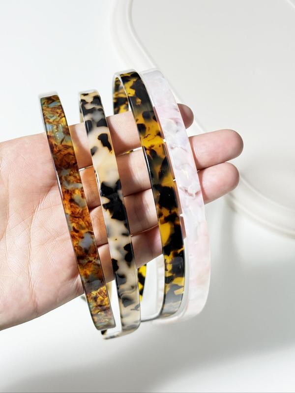 Vintage Leopard Pattern Hair Bands, Fashionable Hair Accessories for Women & Girls, Minimalist Headwear Suitable for Thick Hair