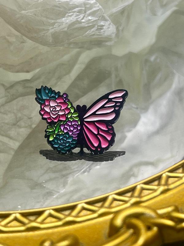 Cute Colorful Flower & Butterfly Design Brooch, Fashion Brooch for Party, Daily Clothing Decor, Trendy All-match & Exquisite Brooch for Birthday Gift