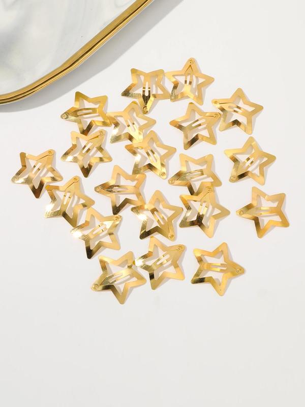 Women's Cute Star Design Hair Clips, Suitable for Most Hairstyles Ideas, Summer & Fall 2024 Casual New Trendy Plain Color Hair Clips, Fashionable Hair Accessories for Y2K Hairstyle Decoration