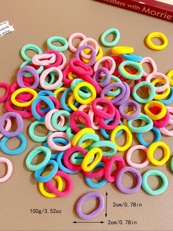 Mini High Elastic Hair Ties for Spring Summer, 500pcs set Cute Colorful Or Plain Hair Ties, Casual Fashion Hair Accessories for Women & Girls