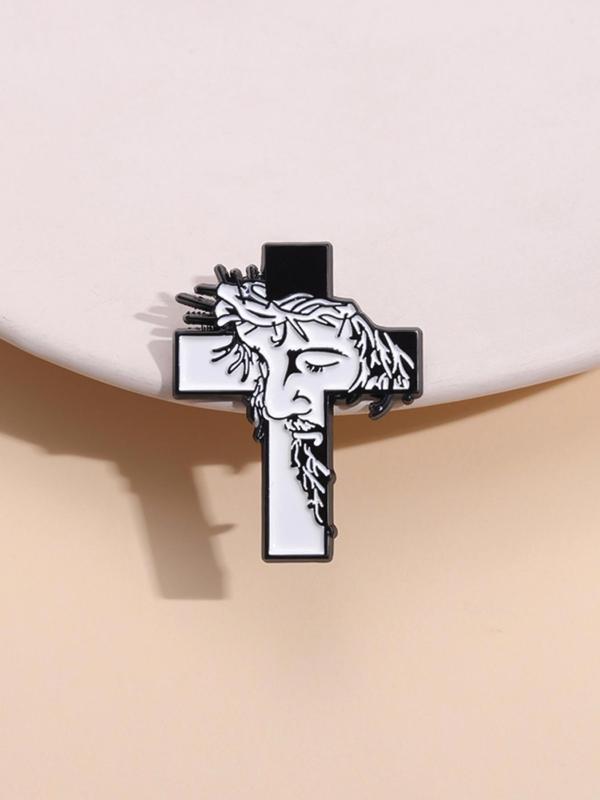 Simple Cross Brooch Pin,  Punk Jewelry for Party, Daily Clothing Decor for Men & Women, Trendy All-match & Exquisite Brooch for Birthday Gift