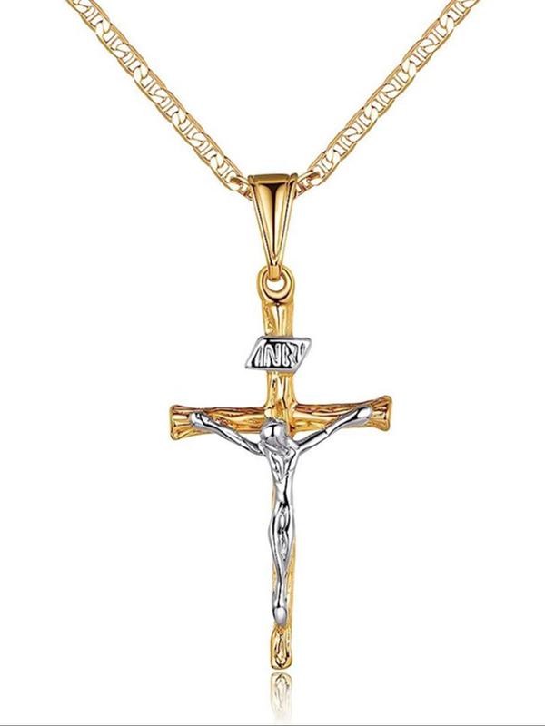 Women's Elegant Cross Pendant Necklace, Fashion Jewelry for Party, Daily Clothing Decor, Trendy All-match & Exquisite Jewelry for Birthday Gift