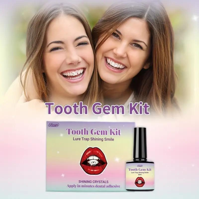 Tooth Gem Kit, 1 Box DIY Teeth Jewelry with Glue and Light, Fashion Crystals for Shiny Smile, Perfect for Parties, EDM Festivals, Birthday Gifts, Christmas, Christmas Gift