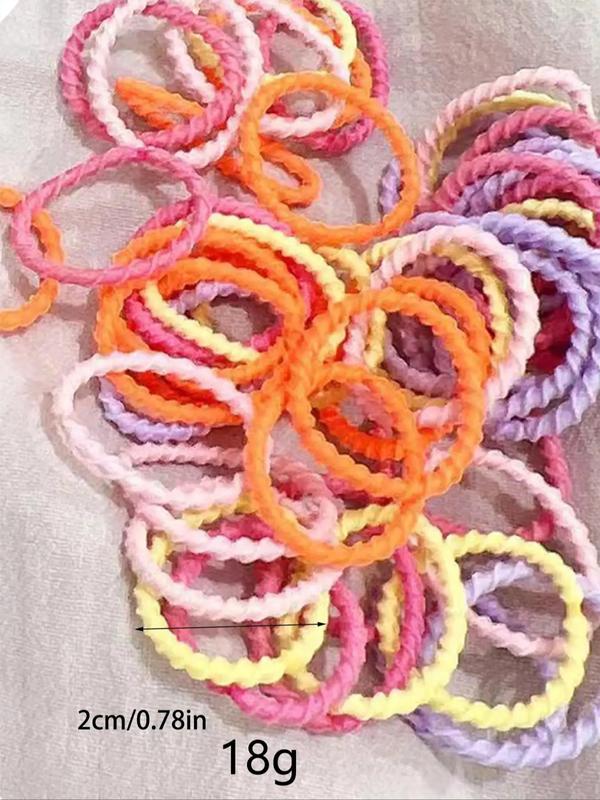 100pcs Simple Plain High Elastic Hair Ties, No Hurt Hair Rubber Bands, Casual and Versatile Hair Accessories for Women and Girls