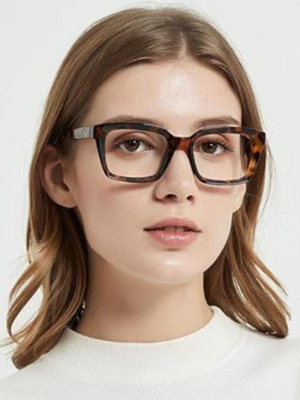 Fashion Anti-blue Light  Tortoise Pattern Glasses, Simple Casual Eyeglasses for Women & Men, Fashion Eyeglasses for Daily Wear