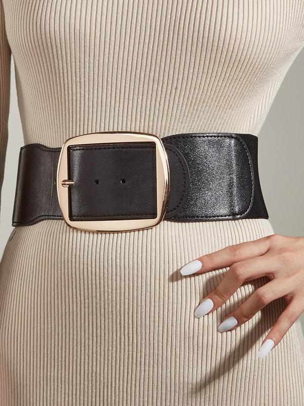 Women's Minimalist Temperament Adjustable Wide Belt, Fashionable Waistband for Dress & Outerwear, Trendy All-match & Exquisite Belt As Gift