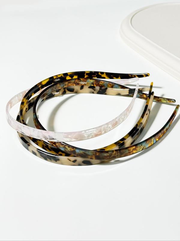 Vintage Leopard Pattern Hair Bands, Fashionable Hair Accessories for Women & Girls, Minimalist Headwear Suitable for Thick Hair