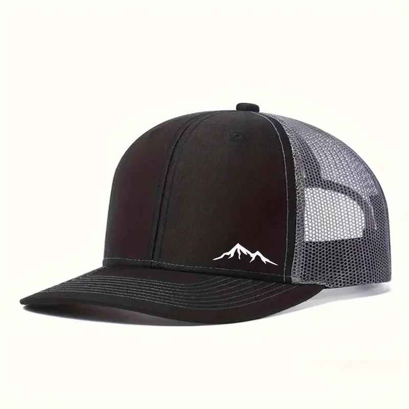 Adjustable Snapback Trucker Mountain Hat in 5 Solid Colors with Mesh Back - Cotton Material