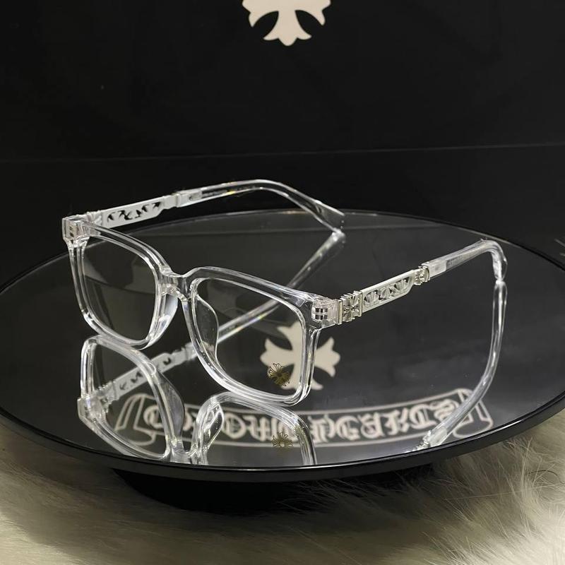 Trendy Chrome Hearts Glasses Frames Black-Silver Glasses Frames with Gift Box and Cloth ,Chrome Hearts Embellished Eyeglasses ,Fashionable Unisex Chrome Hearts Eyewear