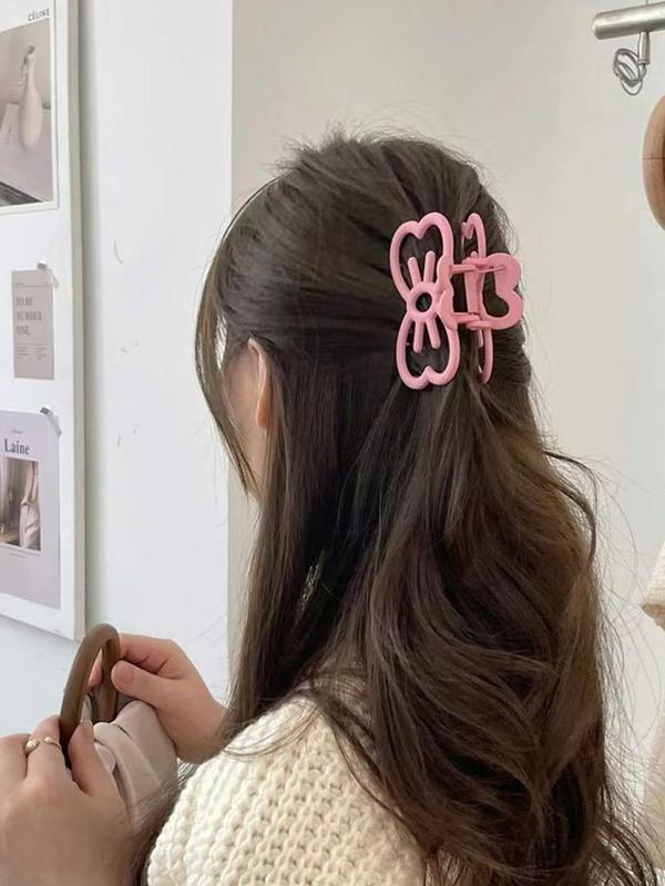 Cute Hollow Out Design Hair Claws, 2024 New Style Colorful Hair Accessories for Women, Minimalist Headwear Suitable for Thick Hair, Hairstyles Ideas for Girls