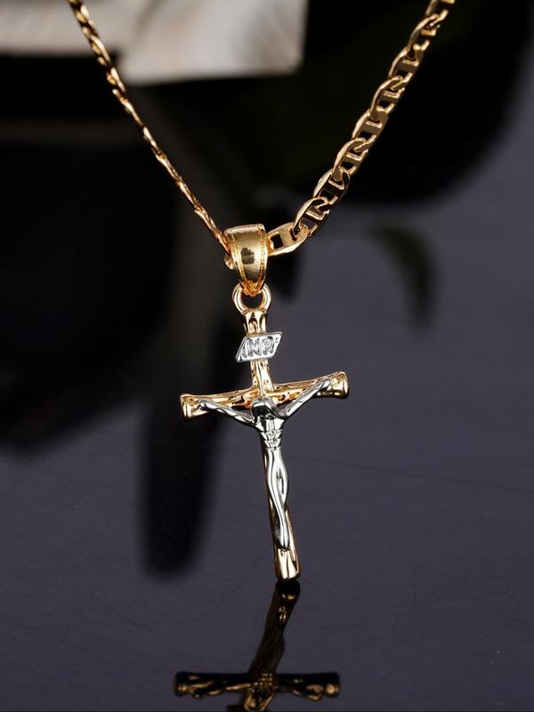 Women's Elegant Cross Pendant Necklace, Fashion Jewelry for Party, Daily Clothing Decor, Trendy All-match & Exquisite Jewelry for Birthday Gift