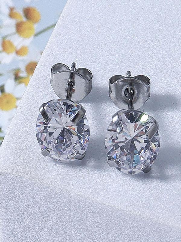 Unisex Elegant Rhinestone Decorated Stud Earrings, 2024 New Style Exquisite Trendy Stud Earrings, Chic Gorgeous Jewelry As Gift for Girlfriend & Boyfriend