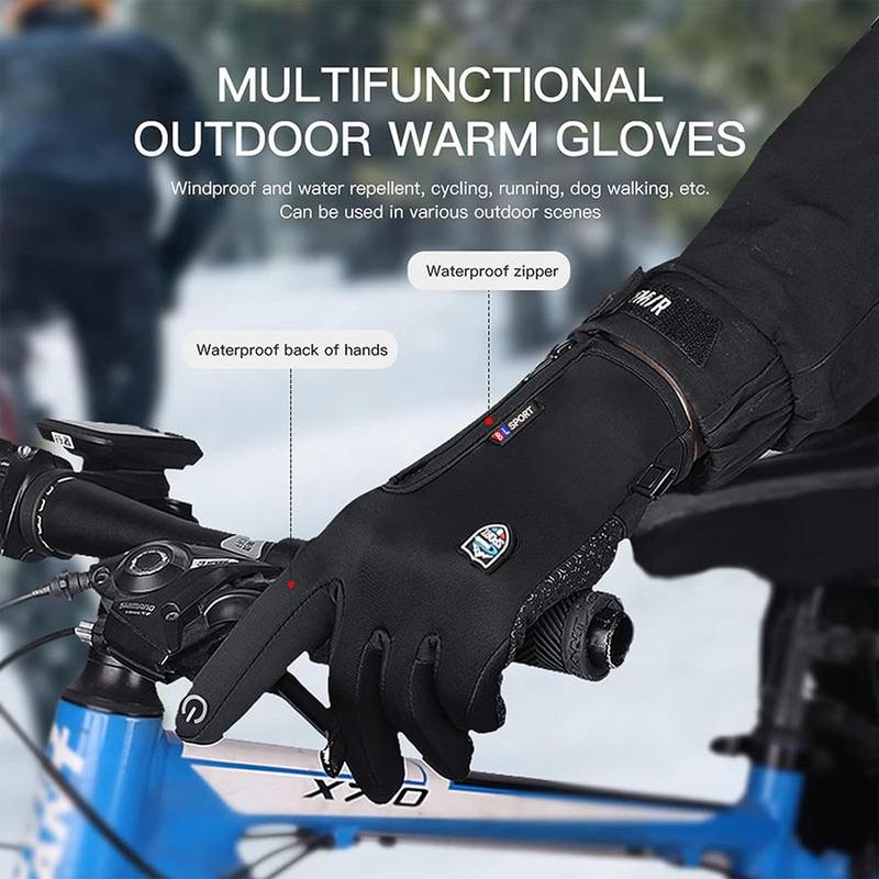 Winter Thermal Gloves, Waterproof Windproof Non-slip Touch Screen Gloves, Outdoor Running, Cycling, Driving Gloves for Men & Women, Christmas Gift