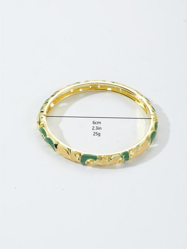 Ethnic Pattern Bangle Bracelet, Fashionable Floral Design Bracelet for Women, Fashion Enamel Jewelry for Party, Daily Decor, Trendy All-match & Exquisite Jewelry for Birthday Gift