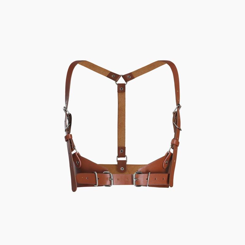 Cider [2 colors, size M L-2XL] Layered Buckle Harness Belt