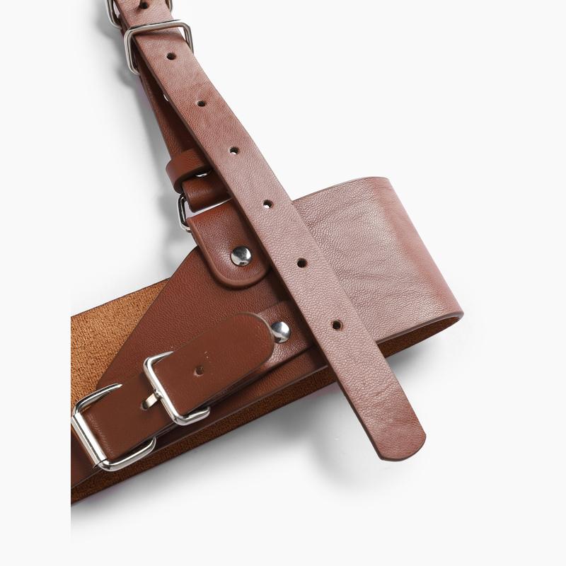 Cider [2 colors, size M L-2XL] Layered Buckle Harness Belt