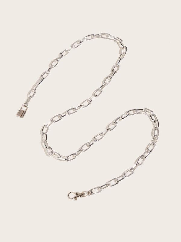 Women's Elegant Chunky Chain Belt with Lock Charm Design, Trendy Casual All-match Belt, Fashionable Waistband For Daily & Party Clothing Decoration