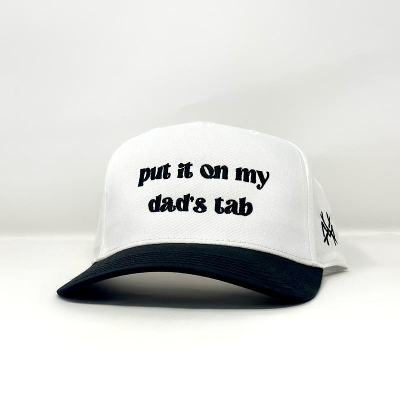 Put It On My Dad's Tab Mad Hatter Company Trucker Hat