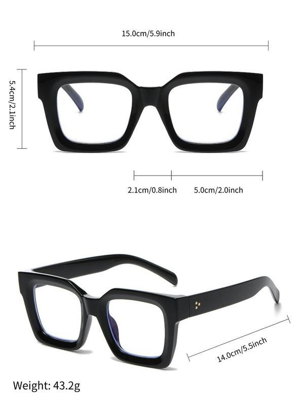 Cute Y2K Style Square Frame Glasses, Fashionable Casual Glasses for Women & Men, Fashion Eyeglasses for Work, Daily Clothing Decor, Perfect for Student Daily Use