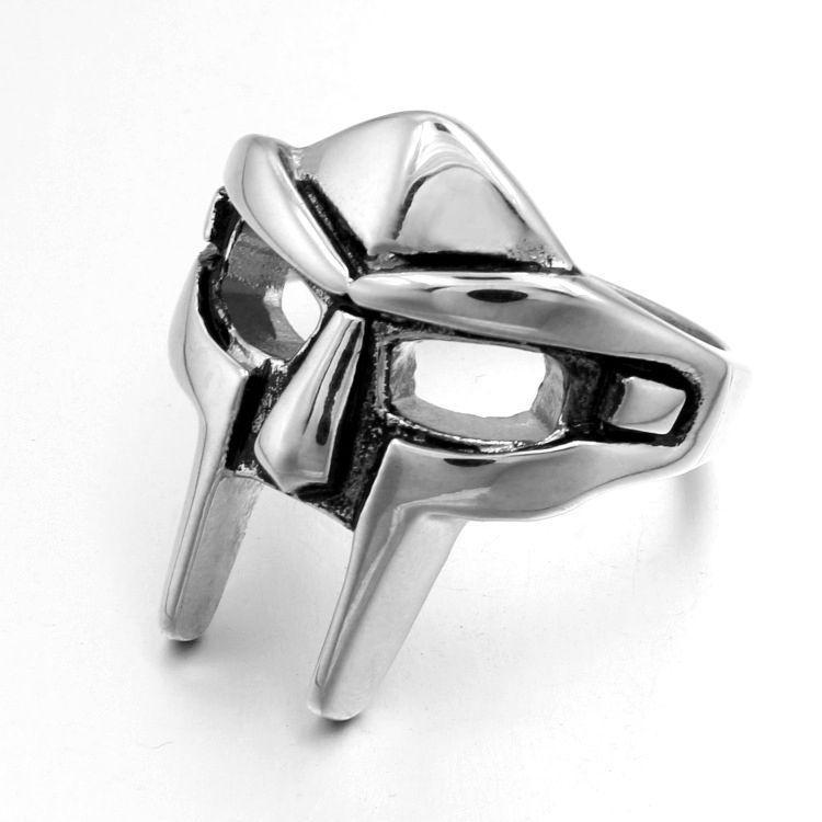 Pharaoh Mask and Superhero Inspired Couple Rings in Stainless Titanium