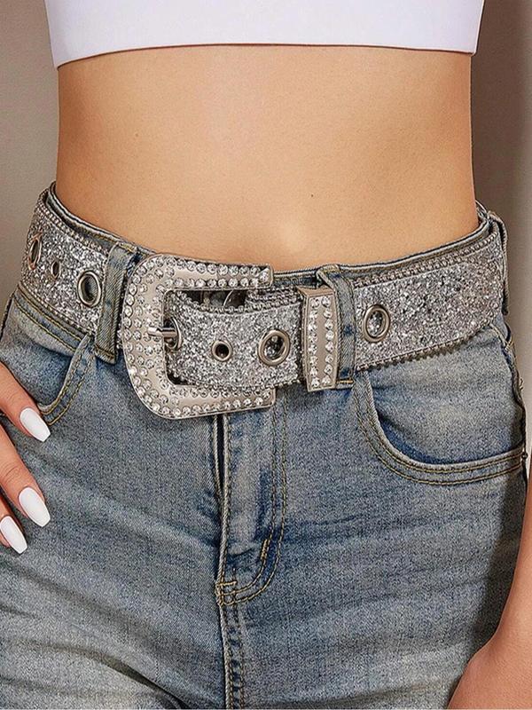 Women's Punk Style Rhinestone Belt,  Designer Belt, Fashionable Exquisite Belt for Daily Clothing Decoration, Y2k Trendy Belt for Women & Girls, Perfect for Party Clothing Decoration