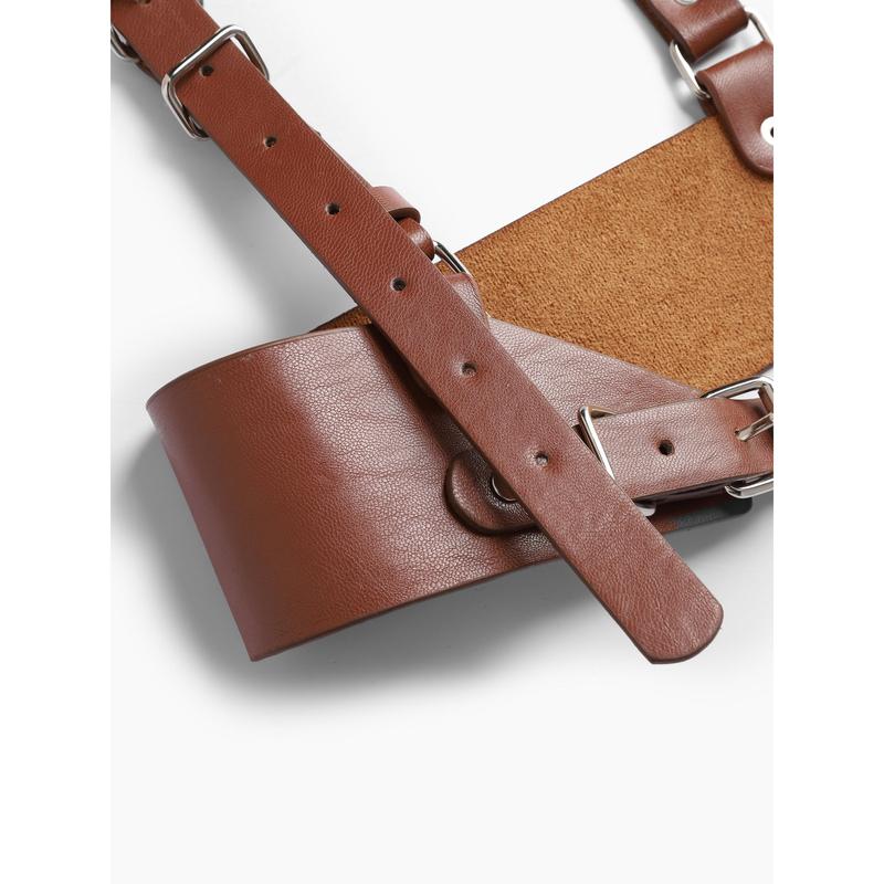 Cider [2 colors, size M L-2XL] Layered Buckle Harness Belt